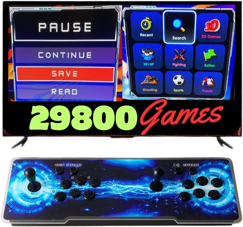 Retro Arcade-Konsole mit 26.800 Spielen und RGB-LEDs