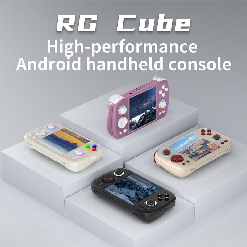 NULA RG Cube Retro Handheld-Spielkonsole mit 4000+ Spielen, RGB-Beleuchtung, 3,95 Zoll IPS-Display