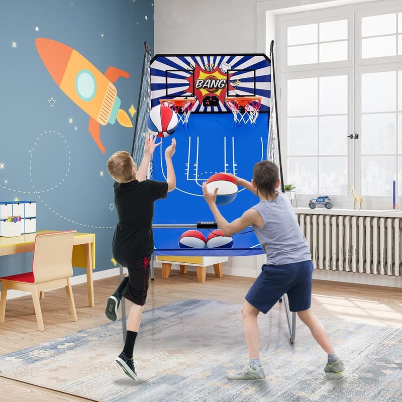 8-in-1 Basketballautomat klappbar für 2 Spieler mit 4 Bällen