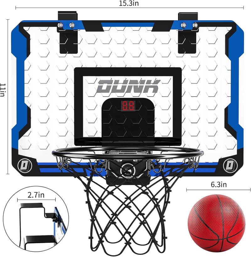 Mini-Basketballkorb für Kinder und Erwachsene, indoor, inklusive 4 Bällen