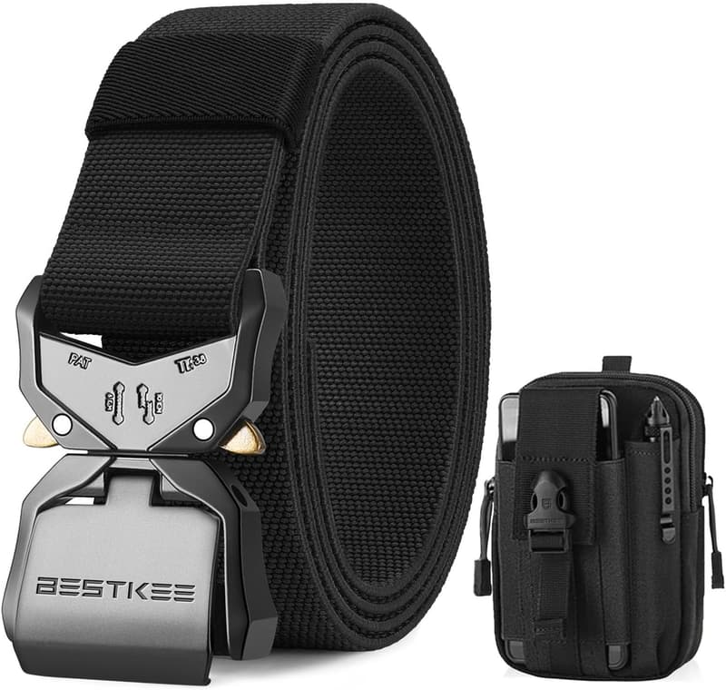 Taktischer Gürtel 3,8 cm aus Nylon mit Molle-Beutel für Männer
