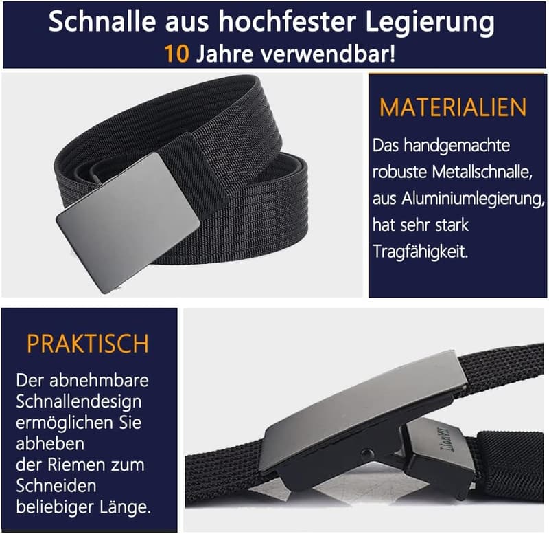 Verstellbarer Arbeitsgürtel für Herren, 130 cm, taktischer Military-Stil