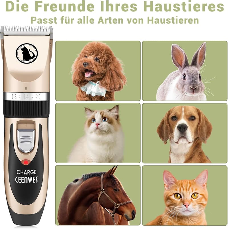 Ceenwes Leise Wiederaufladbare Hundeschermaschine Gold 1 Stück
