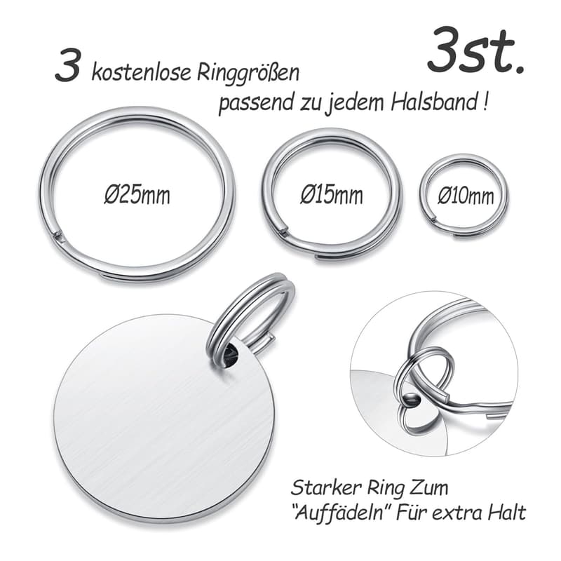 Personalisiertes Edelstahl-Hundemarke mit Gravur für Hunde