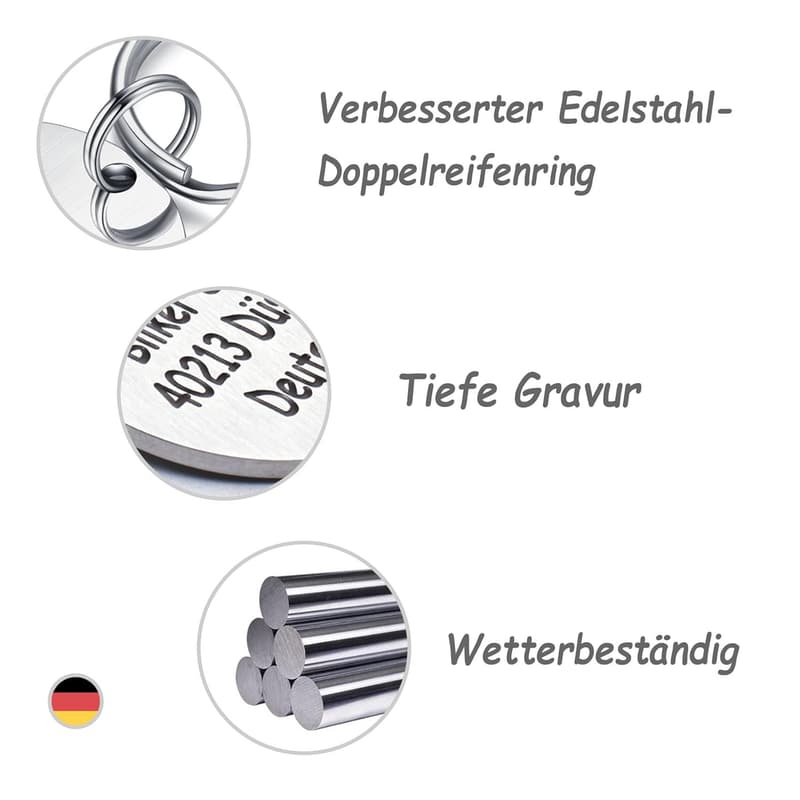 Personalisiertes Edelstahl-Hundemarke mit Gravur für Hunde