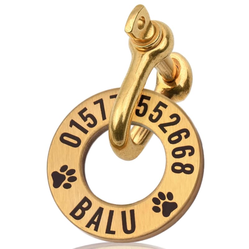 Personalisierte Hunde-ID-Marke mit Gravur und Twist-Mechanismus