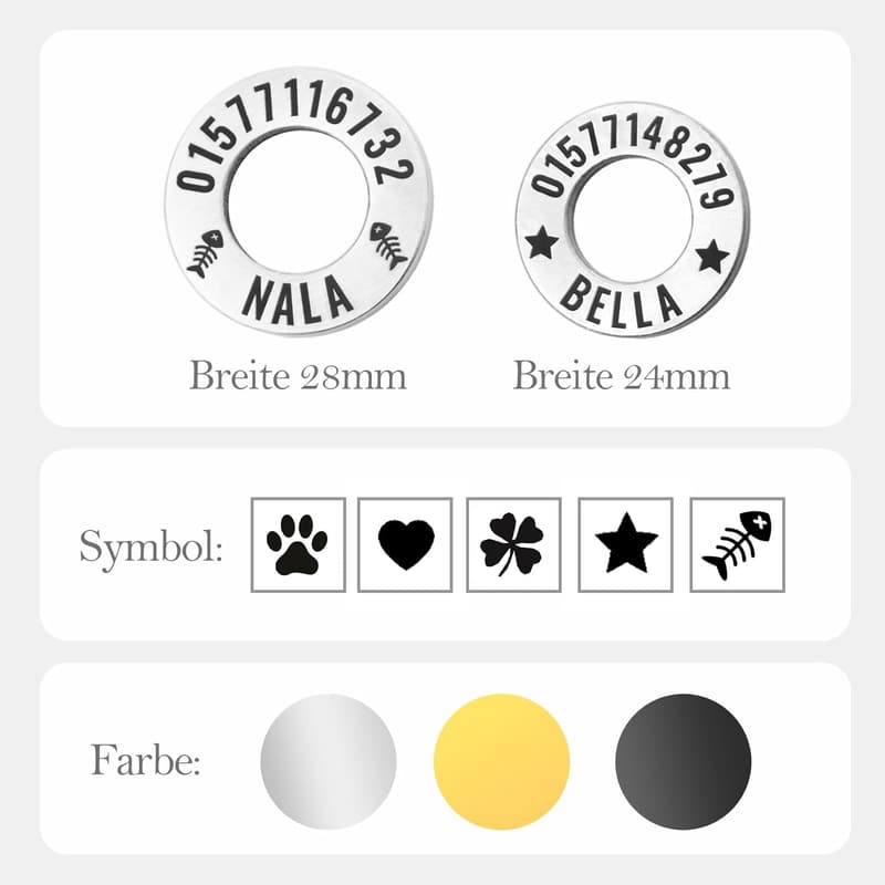 Personalisierte Hunde-ID-Marke mit Gravur und Twist-Mechanismus