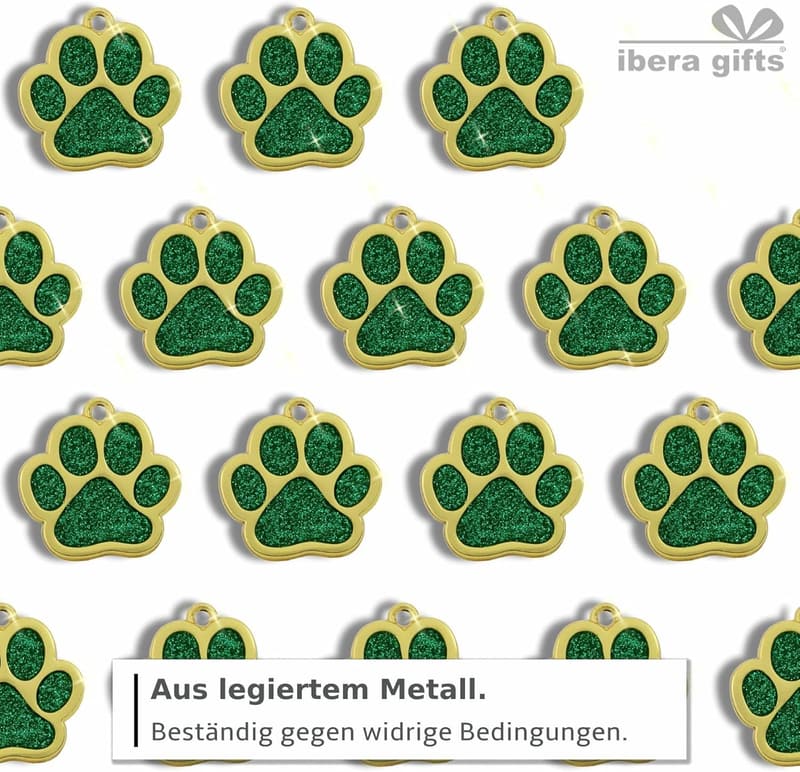 Personalisierte Pfotenform-Hundemarke mit Gravur für kleine Haustiere (Rosa)