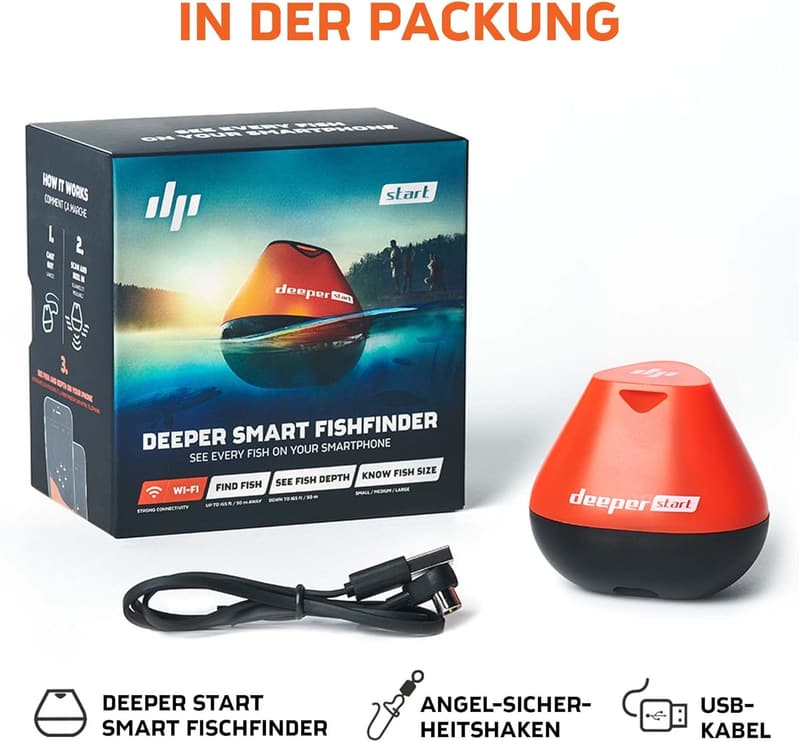 Deeper START Smart Fischfinder – kabelloser WLAN-Fischfinder für Angler