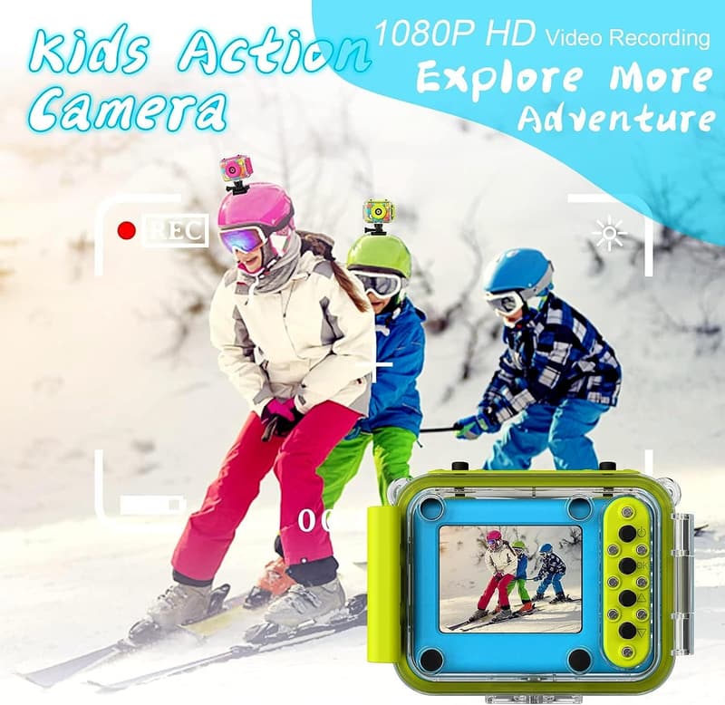 Wasserdichte 1080P HD Digitalkamera für Kinder 3-12 Jahre mit 32GB SD-Karte