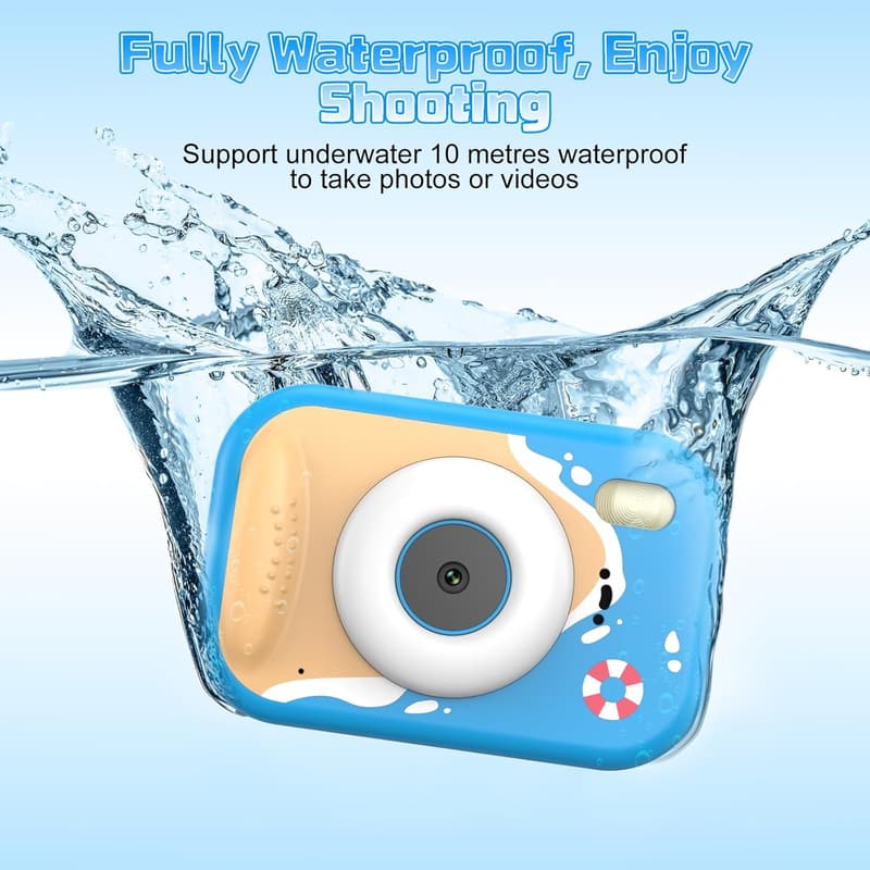 Wasserdichte Unterwasserkamera 48MP für Kinder – 1080P Video, 32GB Karte