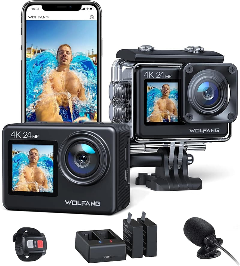 WATERPROOF 4K Action Cam mit WiFi, EIS und 170° Weitwinkel