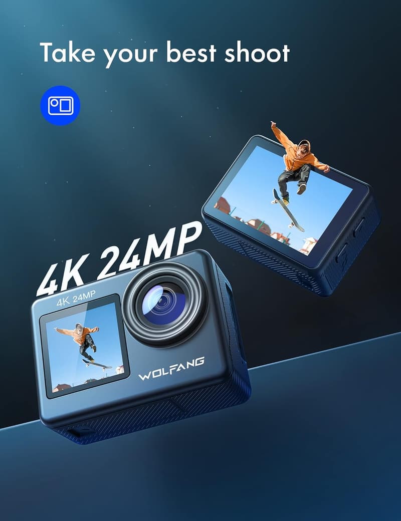WATERPROOF 4K Action Cam mit WiFi, EIS und 170° Weitwinkel