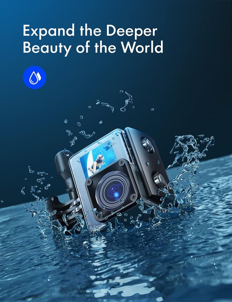 WATERPROOF 4K Action Cam mit WiFi, EIS und 170° Weitwinkel