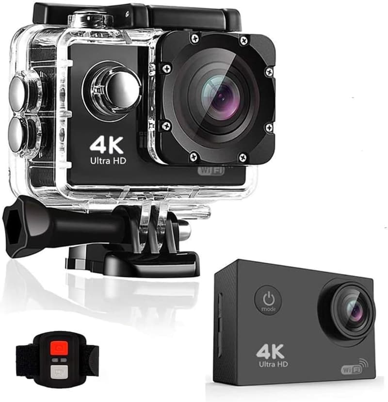 4K Action Kamera 20MP mit WiFi - wasserdicht, 170° Weitwinkel, Zubehör Kit
