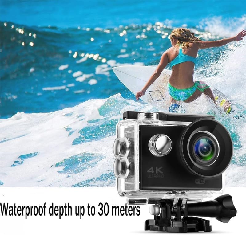 4K Action Kamera 20MP mit WiFi - wasserdicht, 170° Weitwinkel, Zubehör Kit