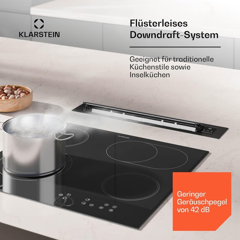 Klarstein Brisa Dunstabzugshaube 60 cm - A+ Energieeffizienz, Edelstahl