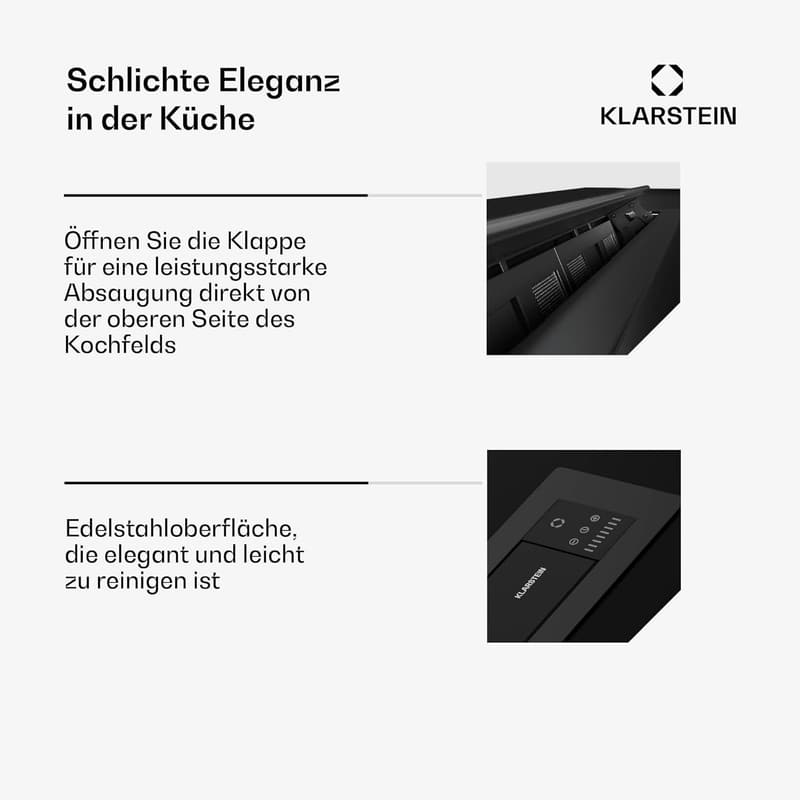 Klarstein Brisa Dunstabzugshaube 60 cm - A+ Energieeffizienz, Edelstahl
