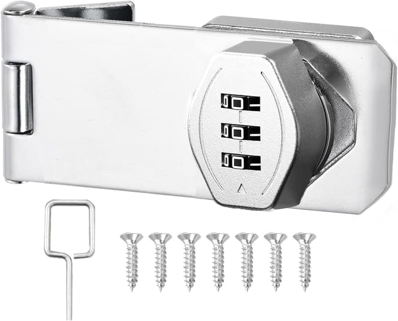 Sicherheits-Zahlenschloss für Schubladen und Schränke, schlüssellos, silber, 4 Zoll