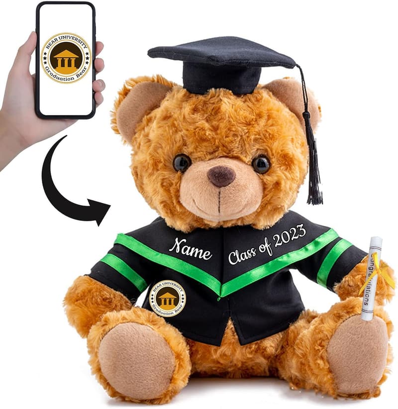 Personalisierter Abschluss-Teddybär mit Text und Foto für 2024