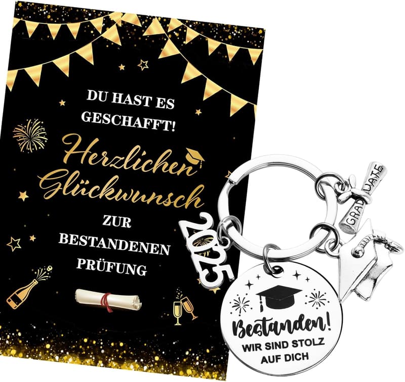 Abitur 2025 Schlüsselanhänger Geschenk zur bestandenen Prüfung
