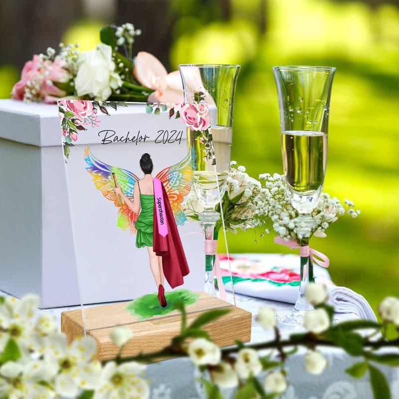 Personalisiertes Acrylglas zum Schulabschluss für Frauen