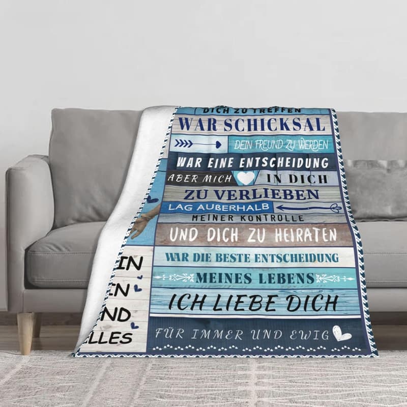 Hochzeitstagsgeschenk: Flauschige Kuscheldecke für Männer 150x130cm
