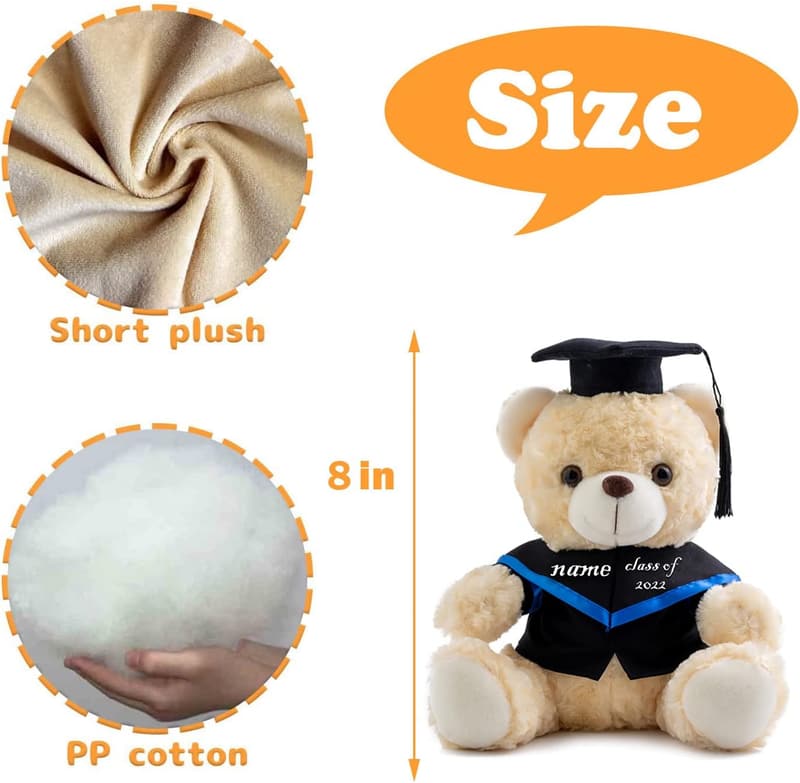 Personalisierter Teddybär zum Abschluss 2024 mit Wunschtext