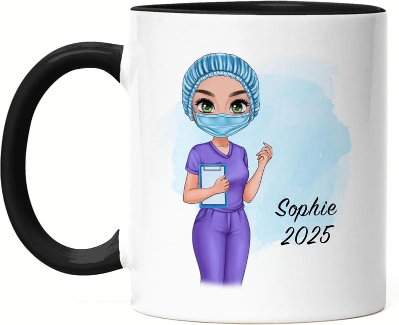 Personalisierte Kaffeetasse für Krankenschwestern – Geschenk zur Examensfeier