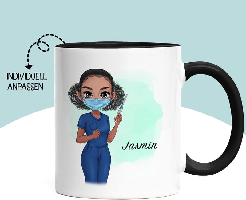 Personalisierte Kaffeetasse für Krankenschwestern – Geschenk zur Examensfeier