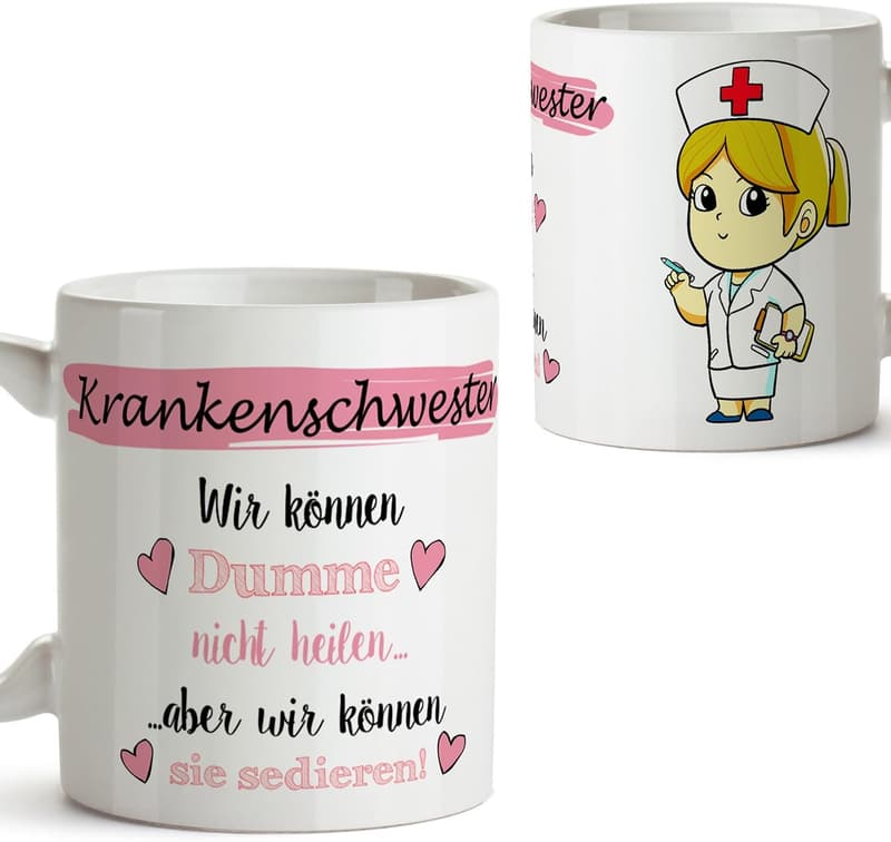 Kaffeetasse mit Spruch für Krankenschwester – 350 ml lustiges Geschenk