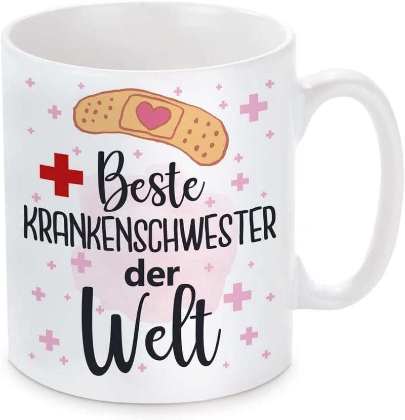 Tasse mit Herzbotschaft für die beste Krankenschwester