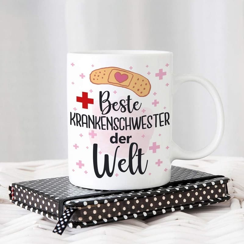 Tasse mit Herzbotschaft für die beste Krankenschwester