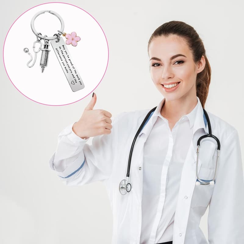Inspirierender Schlüsselanhänger für Krankenschwestern mit Gravur