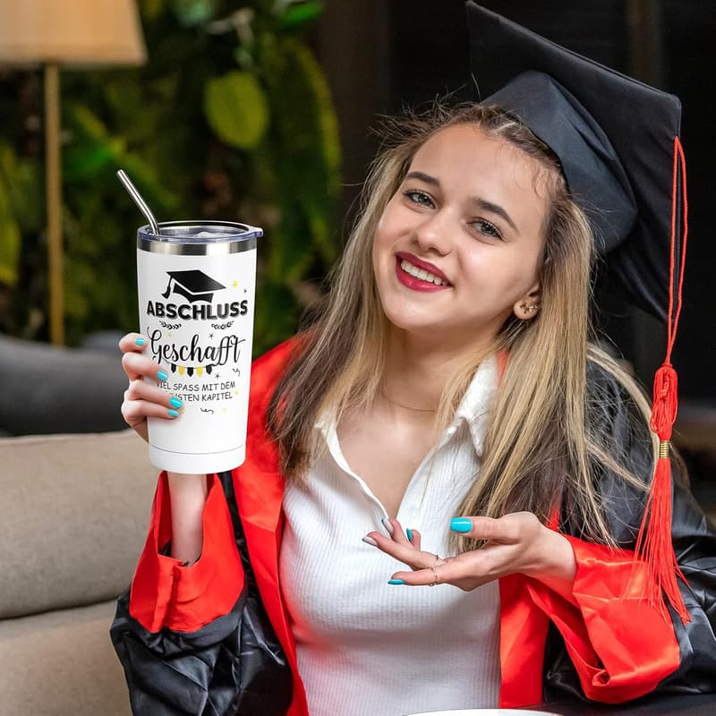 Abschlussgeschenk Tasse aus Edelstahl für Schüler und Studenten