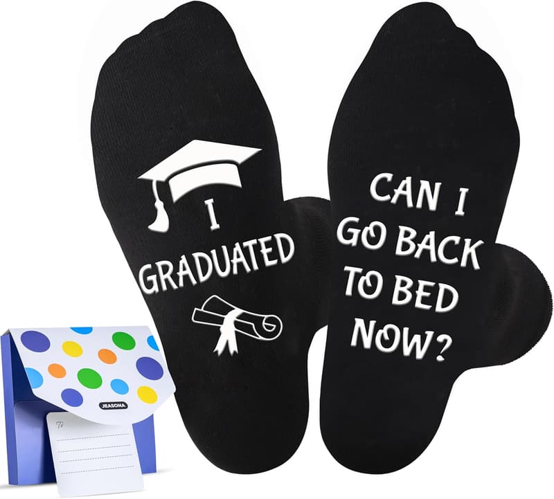 Lustige Socken zum Schulabschluss für Jungen, Größe 9-11 - Geschenkidee