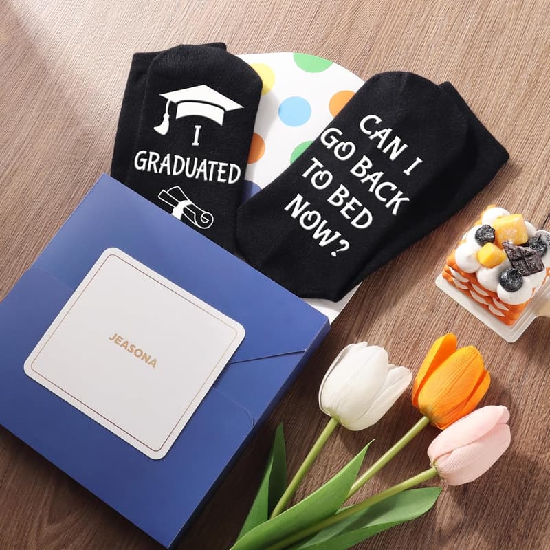 Lustige Socken zum Schulabschluss für Jungen, Größe 9-11 - Geschenkidee