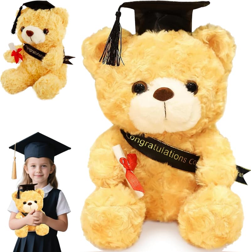 Abschlussgeschenk: 26 cm Teddybär mit Doktorhut für Jungen und Mädchen