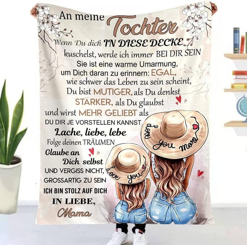 Kuscheldecke mit Spruch für meine Tochter von Mama