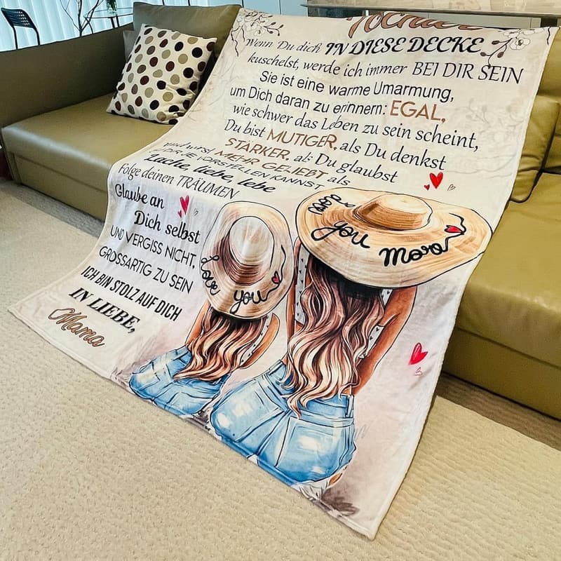 Kuscheldecke mit Spruch für meine Tochter von Mama