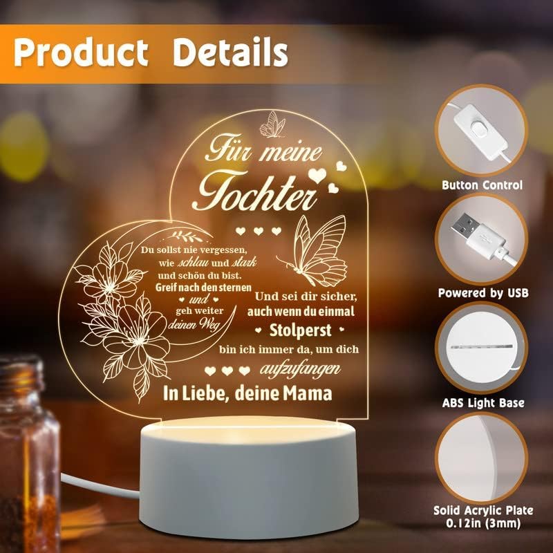 LED Nachtlicht für Tochter – Witziges 18. Geburtstagsgeschenk von Mama