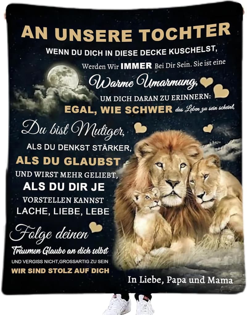 Kuscheldecke für Tochter - Geschenk zum 18. Geburtstag von Eltern