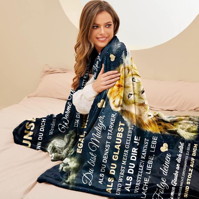 Kuscheldecke für Tochter - Geschenk zum 18. Geburtstag von Eltern