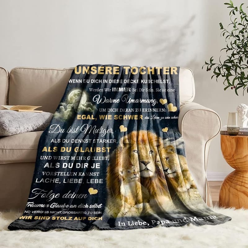 Kuscheldecke für Tochter - Geschenk zum 18. Geburtstag von Eltern