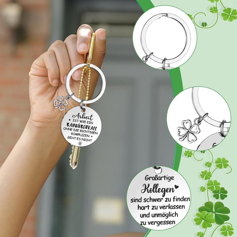 Edelstahl Schlüsselanhänger für Kollegen – 12er Set als Abschiedsgeschenk