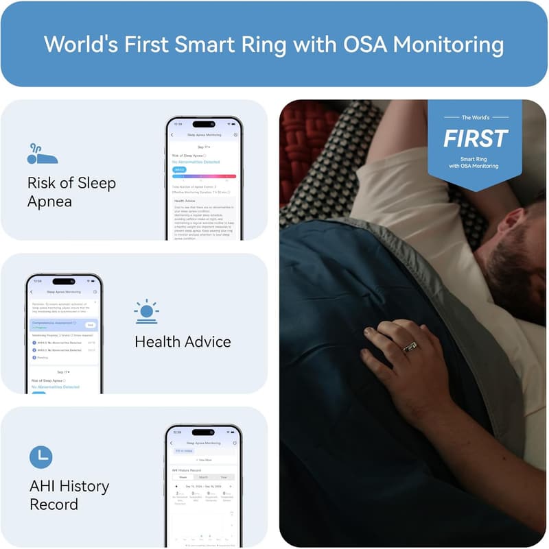 Smart Ring zur Schlafapnoe-Überwachung – 12 Tage Akku, kein Abo