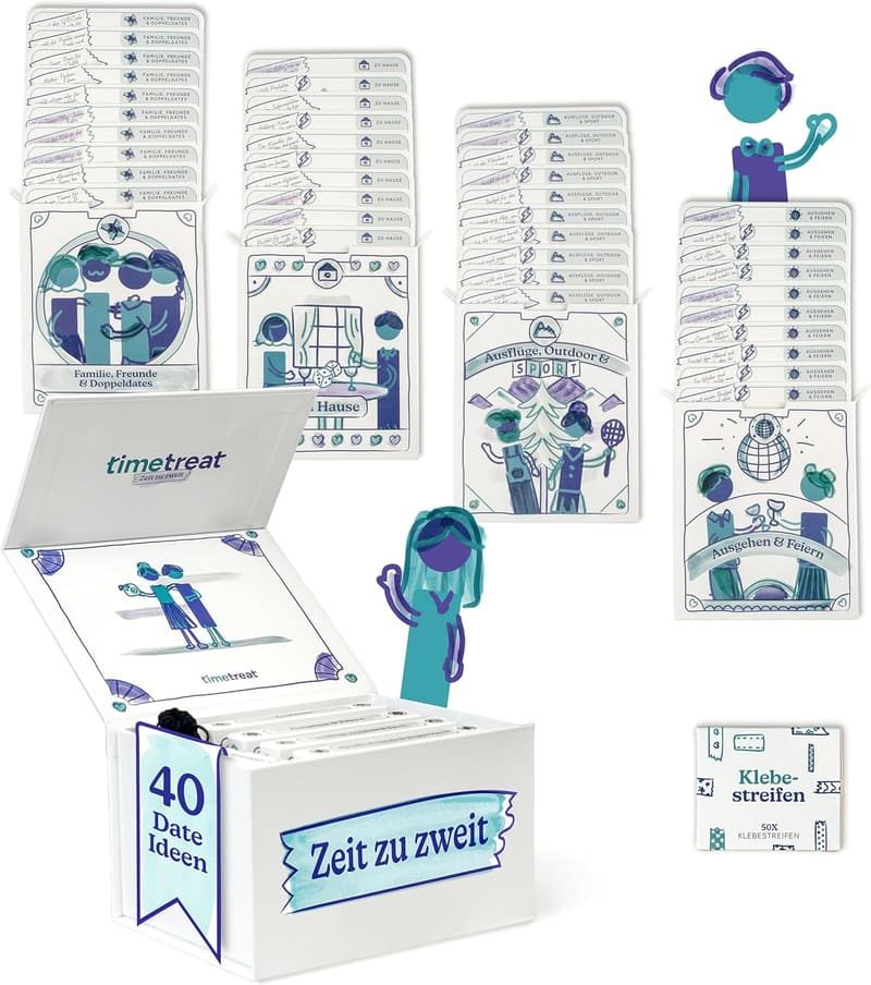 Date-Box mit 40 kreativen Ideen für Paare – Geschenk für besondere Abende