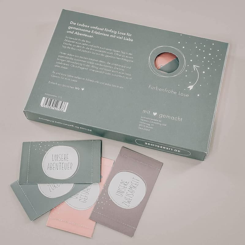 Losbox für Paare – 50 romantische Aktivitäten zum Jahrestag