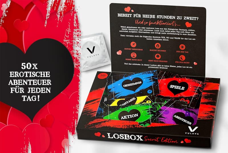 Erotische Losbox für Paare von VULAVA - 50 Überraschungslosen für mehr Lust und Liebe
