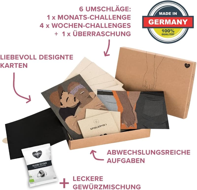 Verlobungsgeschenk: Box für Abwechslung im Alltag für Paare